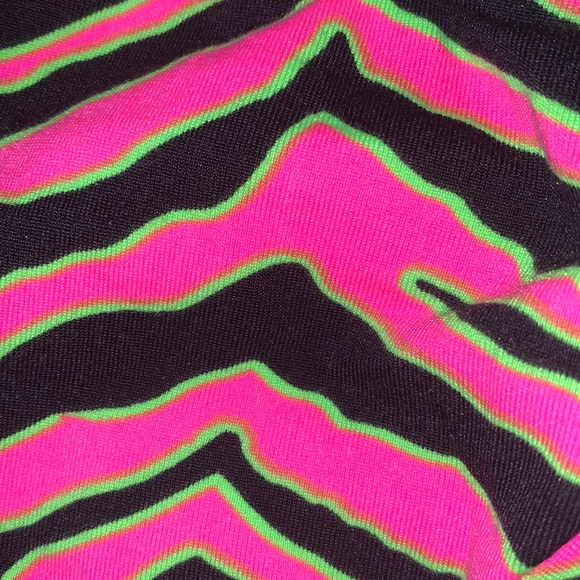 Neon Tiger Print Rave Wear with hood and mesh bottoms - Picture 2 of 6